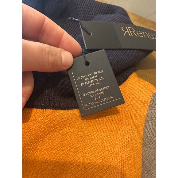 Renuar Ladies Sweater Colorful O/S Square Pattern NWT - Picture 13 of 14